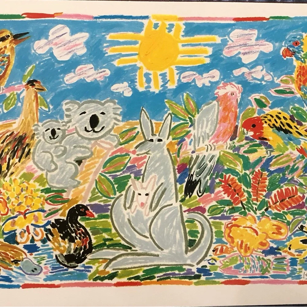 Ken Done Colorful Australian Wildlife Vintage Cork Placemats Set of 6 NWB